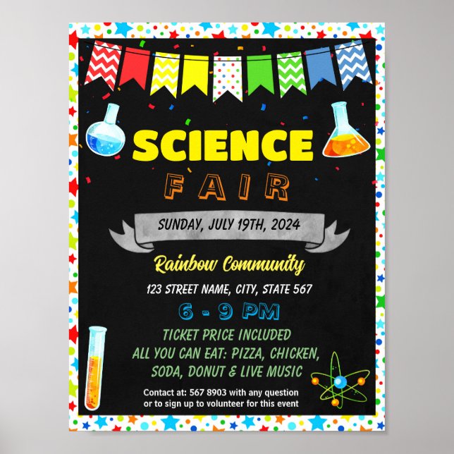 Affiche Modèle de l'événement Science Fair (Devant)