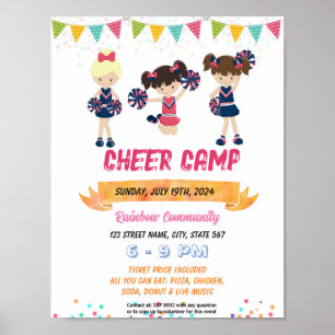 Affiche Modèle de l'événement scolaire du camp Cheerleader