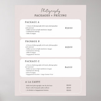 Affiche Modèle de liste de prix neutre simple