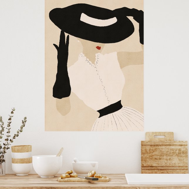 Affiche Modèle de mode vintage (Cuisine)