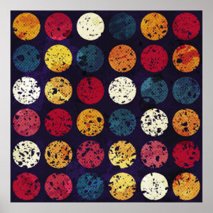 Affiche Modèle de modèle sans couture de cercle vintage, a