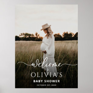 Affiche Modèle de pancarte de bienvenue pour Baby Shower a