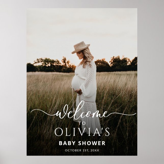 Affiche Modèle de pancarte de bienvenue pour Baby Shower a (Devant)