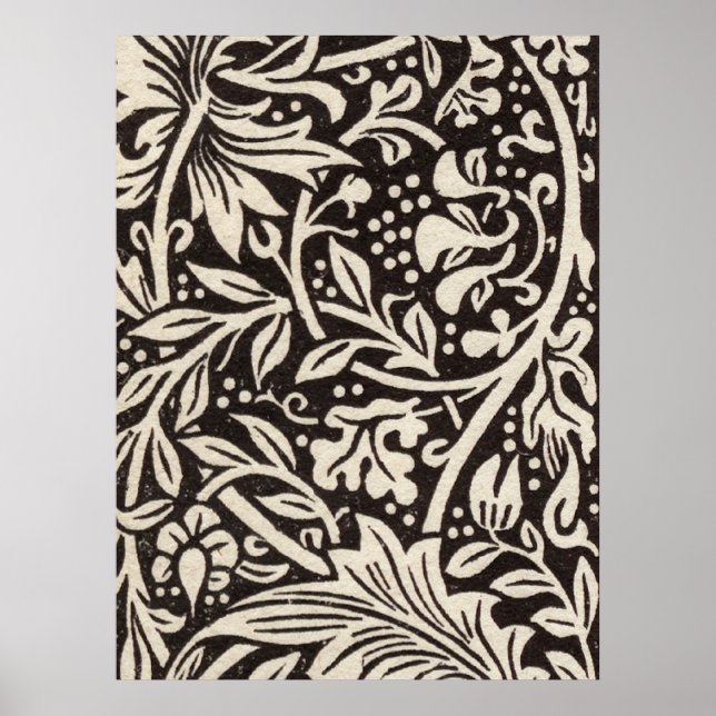 Affiche Modèle de papier peint floral jonquille de William (Devant)
