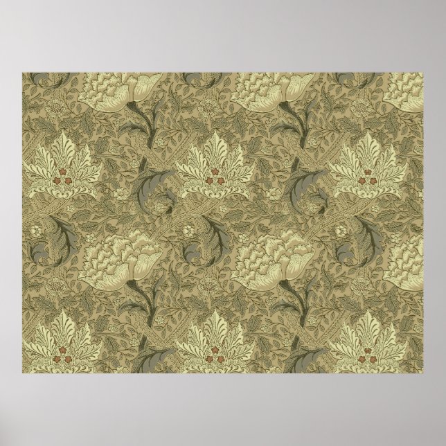 Affiche Modèle de papier peint William Morris Windrush (Devant)