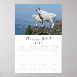 Affiche Modèle de photo de chèvre inspirante Calendrier 20