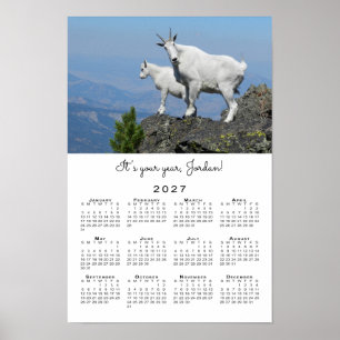 Affiche Modèle de photo de chèvre inspirante Calendrier 20