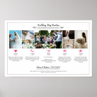 Affiche Modèle de planning du jour de mariage