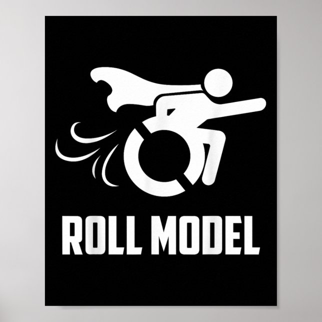 Affiche Modèle de rouleau cool _ Personne handicapée drôle (Devant)