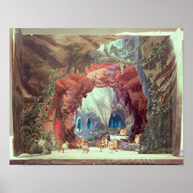 Affiche Modèle de scène pour l'opéra "Tannhauser" (Devant)