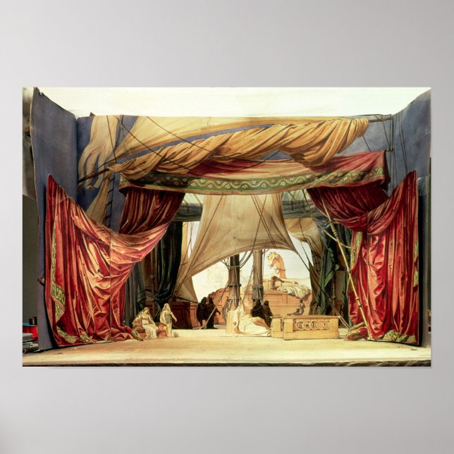 Affiche Modèle de scène pour l'opéra 'Tristan and Isolde' (Devant)