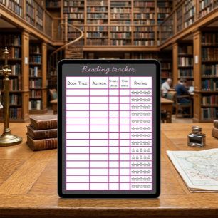 Affiche Modèle de suivi de lecture numérique pour tablette