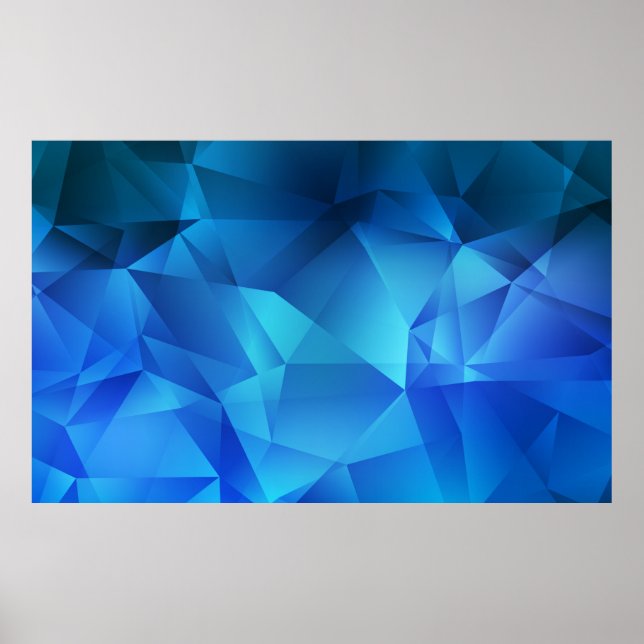 Affiche Modèle de triangles de dégradé BLEU clair. Créatif (Devant)