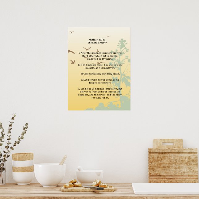 Affiche Modèle d'Écriture, La Prière du Seigneur (Cuisine)