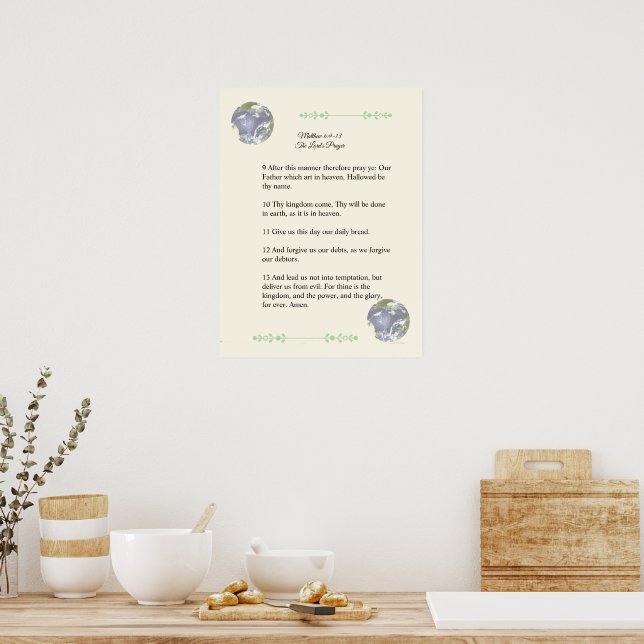 Affiche Modèle d'Écriture, Le Notre Père (Cuisine)