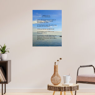 Affiche Modèle d'Écriture, Le Notre Père, mer, ciel