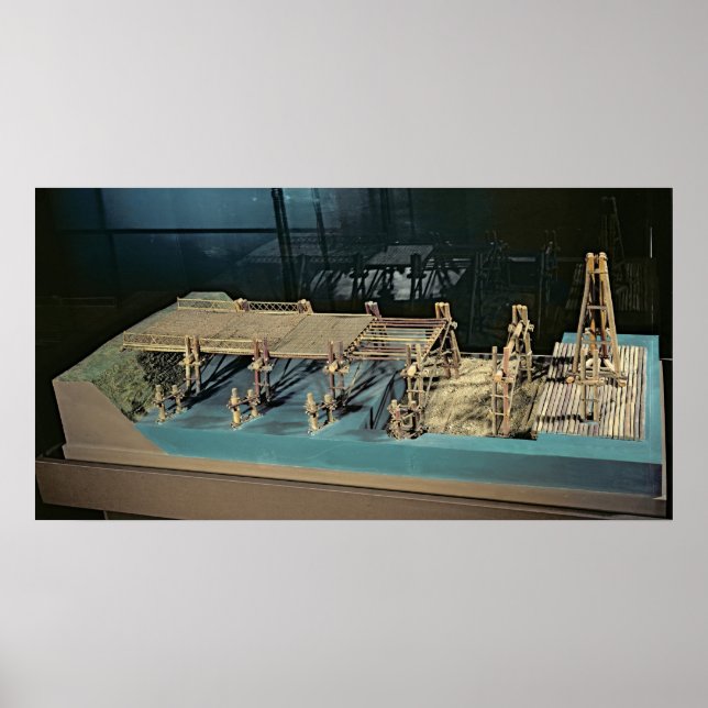 Affiche Modèle d'un pont au-dessus du Rhin (Devant)