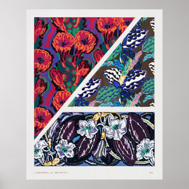 Affiche Modèle floral 3 (Devant)