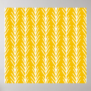 Affiche Modèle floral Abstrait dessiné à la main