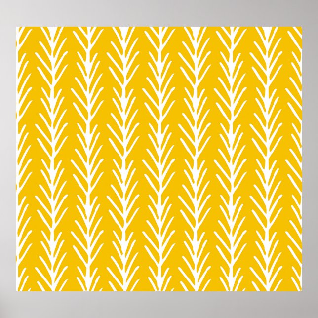 Affiche Modèle floral Abstrait dessiné à la main (Devant)