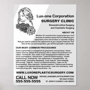 Affiche Modèle floral, Chirurgien plastique, Chirurgie pla