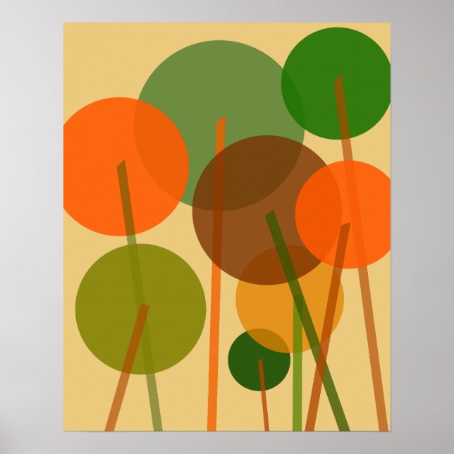 Affiche Modèle floral géométrique Art moderne Abstrait (Devant)