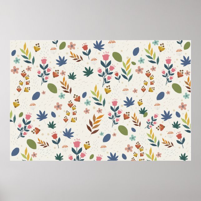 Affiche Modèle floral minimaliste (Devant)