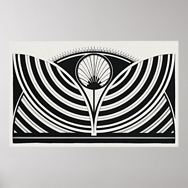 Affiche Modèle floral stylisé (Devant)