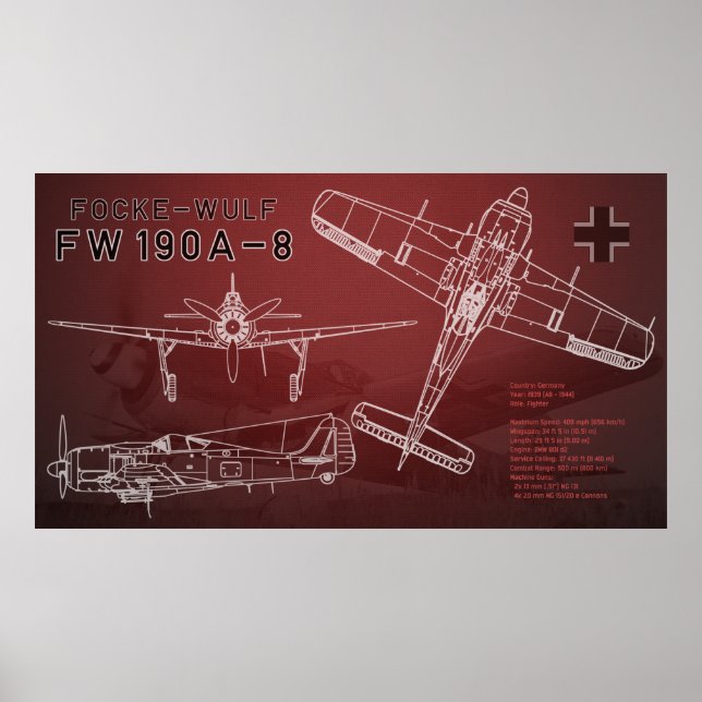 Affiche Modèle Focke-Wulf Fw 190 (Devant)