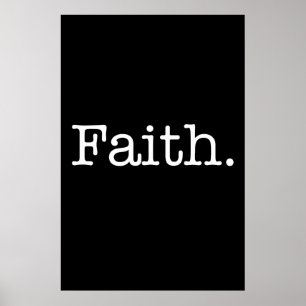 Affiche Modèle inspiré de citation de foi noire et blanche