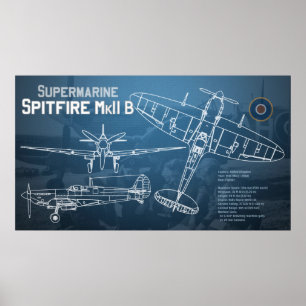Affiche Modèle MK II de Supermarine Spitfire