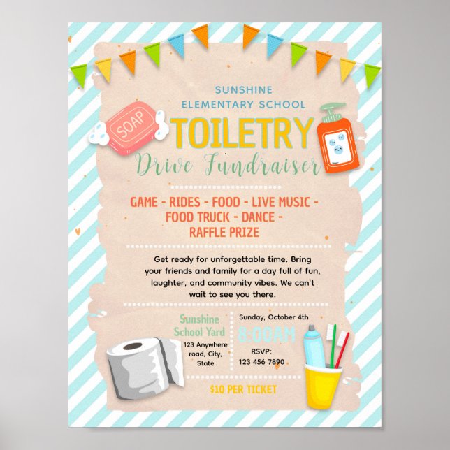 Affiche Modèle modifiable de tract pour collecte de produi (Devant)