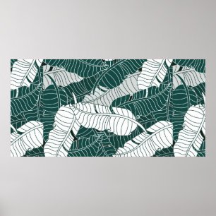 Affiche Modèle motif arrière - plan feuille vintage