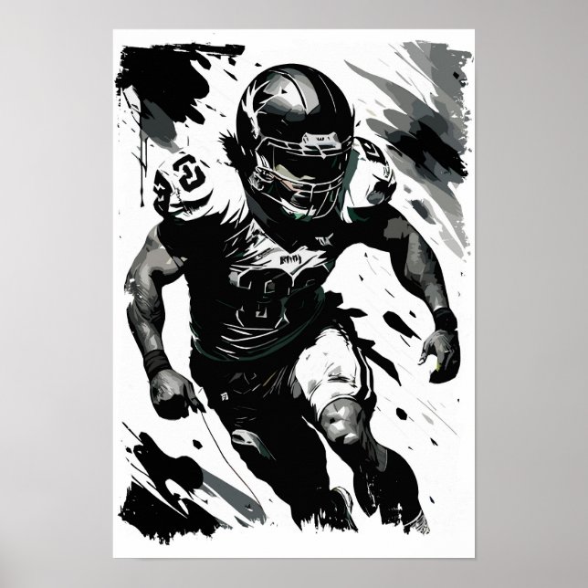 Affiche Modèle NFL balle de football Portrait du joueur Ab (Devant)