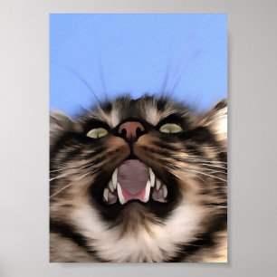 Affiche Modèle Plaintif D'Une Peinture Acrylique Tabby Cha