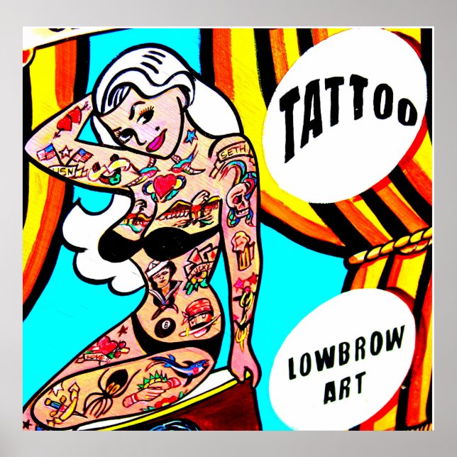 affiche modèle tatouée blonde (Devant)