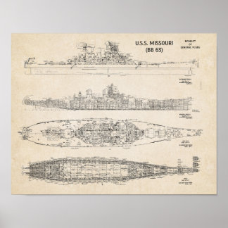 Affiche Modèle USS Missouri