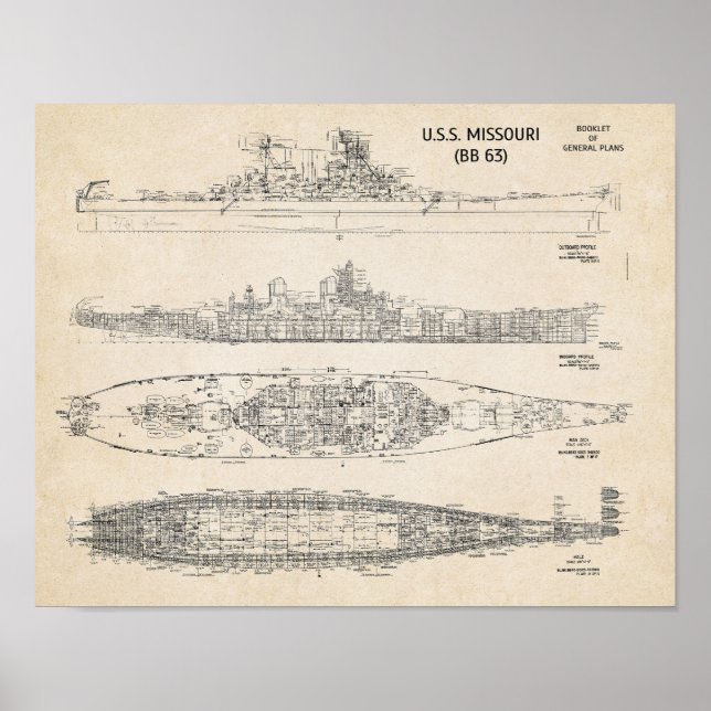 Affiche Modèle USS Missouri (Devant)