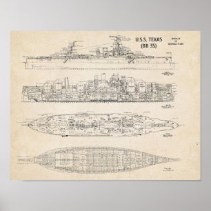 Affiche Modèle USS TEXAS