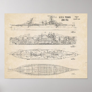 Affiche Modèle USS TEXAS