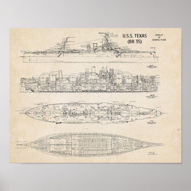 Affiche Modèle USS TEXAS (Devant)