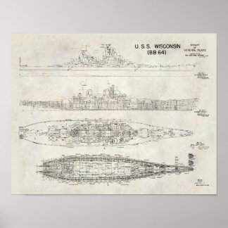Affiche Modèle USS Wisconsin