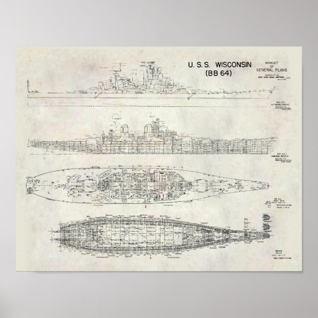 Affiche Modèle USS Wisconsin (Devant)