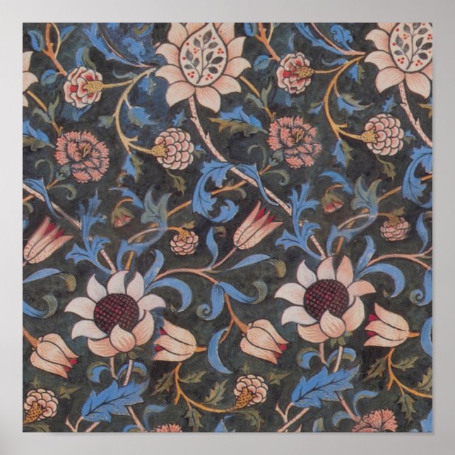 Affiche Modèle William Morris Evenlode : Vintage Moody (Devant)