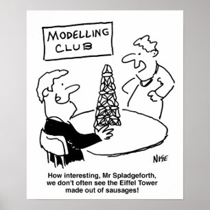 Affiche Modélisation Club Tour Eiffel à base de saucisses