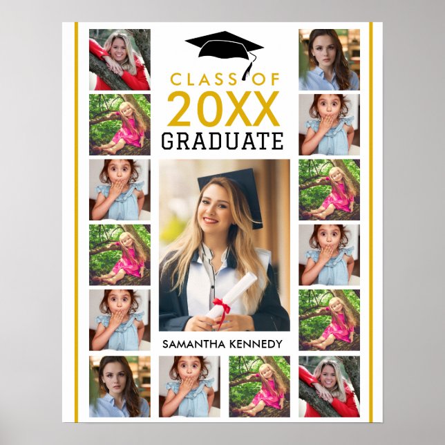 Affiche Modern 17 Photo Collage Class Of 2026 Graduation (Devant)