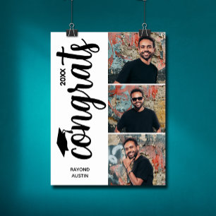 Affiche Modern 3 Photo Graduation Party