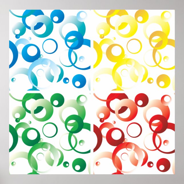 Affiche Modern Abstract Colorful Bubbles Geometric Pattern (Devant)