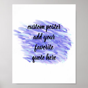 Affiche modern abstract purple and blue add your quote