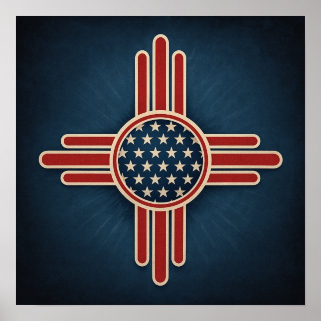 Affiche Modern American Zia Emblem – Bold Patriotic Southw (Devant)